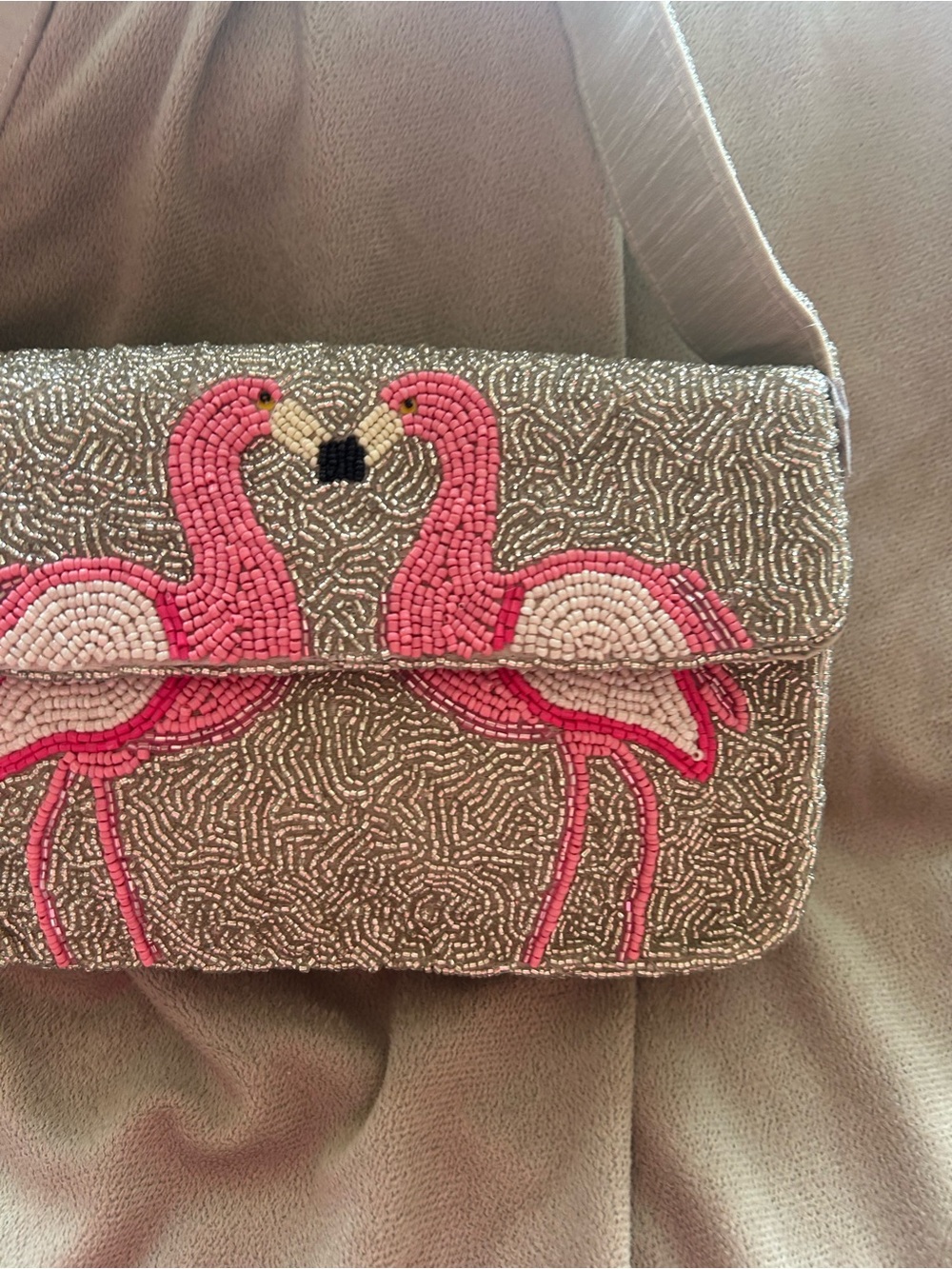 NWT SOL and MER flamingo 🦩 beaded handbag! - Picture 3 of 16
